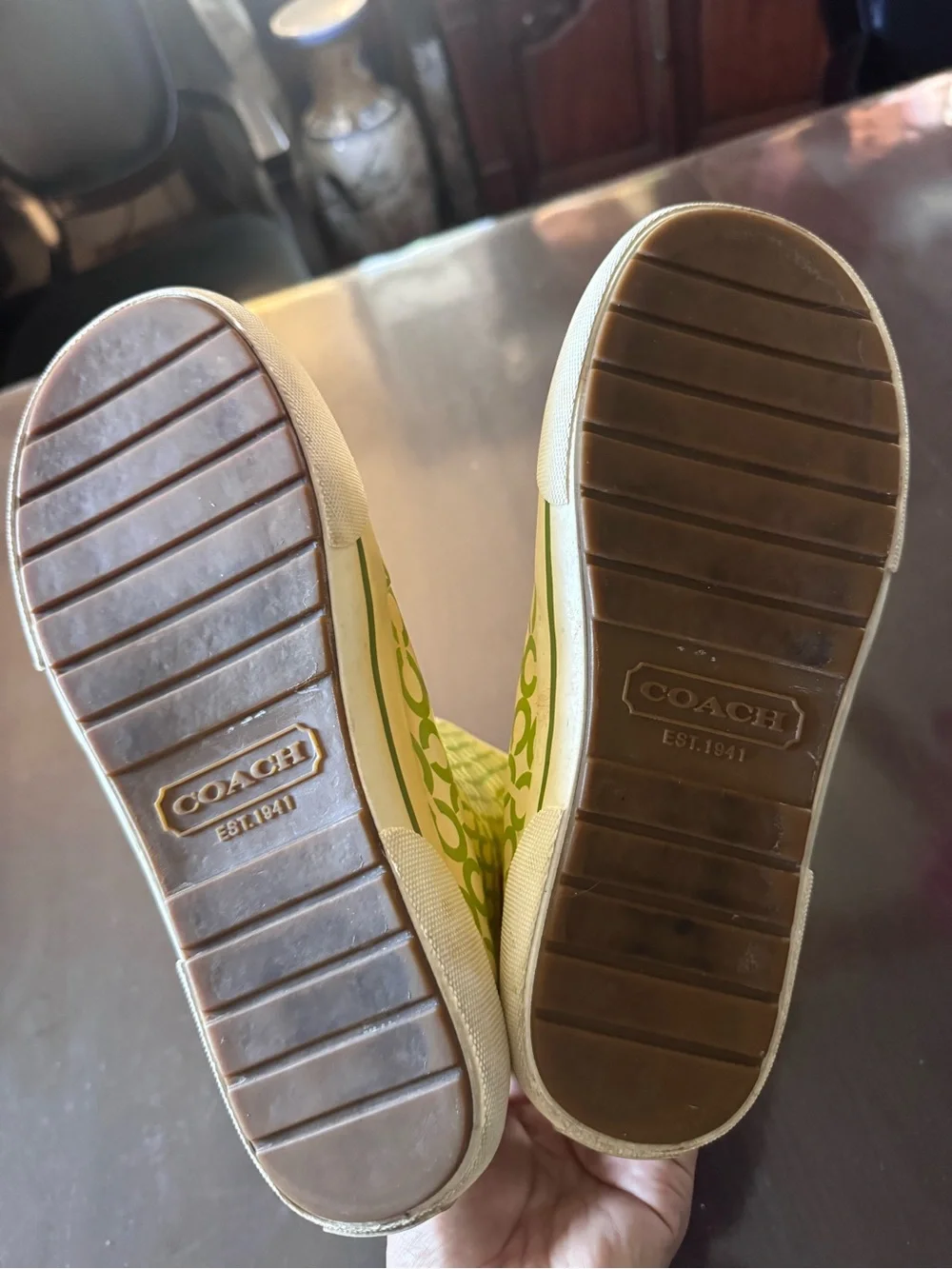 Coach Kids Lime Signature Print Rain Boots size 7B